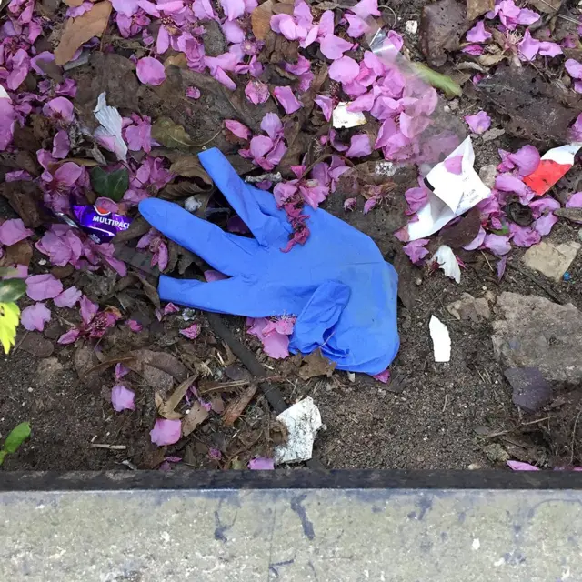 Discarded gloves