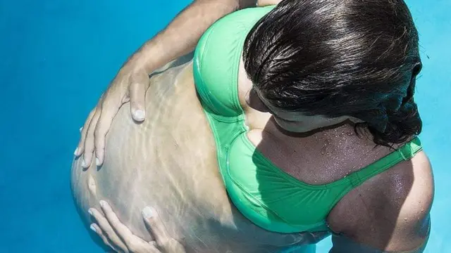 Flavia Cunha durante a gravidez