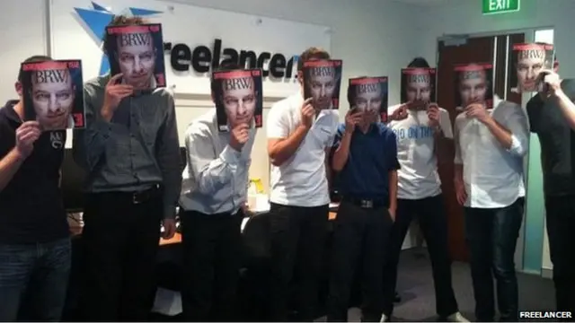 Matt Barrie y otros compañeros de Freelancer