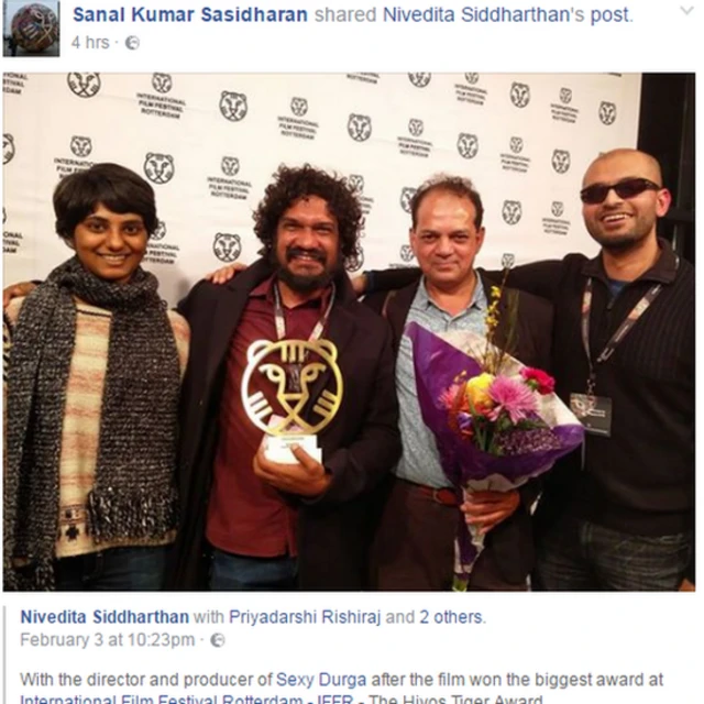 फ़िल्म सेक्सी दुर्गा को हिवॉस टाइगर अवॉर्ड