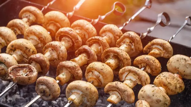 Грибы на шампурах