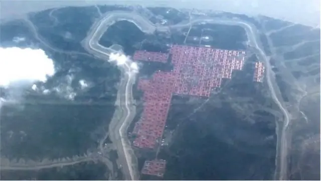 আকাশ থেকে তোলা ভাসনচরের রোহিঙ্গা শিবির