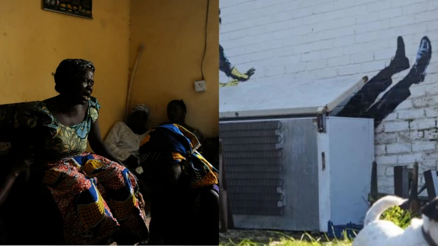 Nwaanyị na-ebe akwa na igbe njuoyi