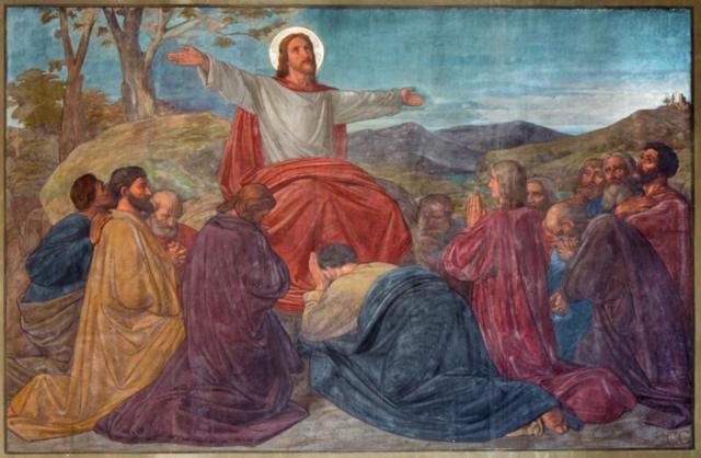 لوحة "المسيح يعلم تلاميذه والجموع" في كنيسة القديس جورج بهولندا