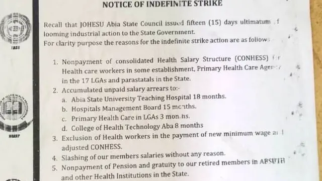 Abụbụ ọrụ ndị Johesu Abia steeti