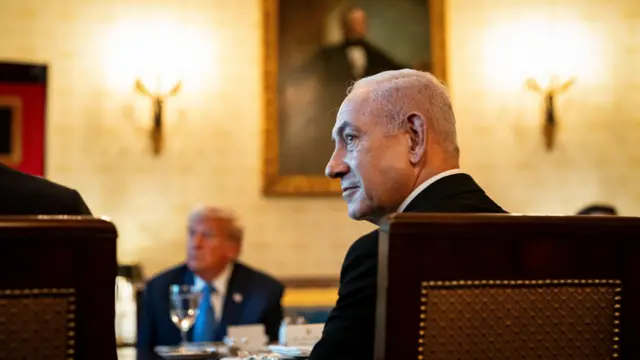 بنیامین نتانیاهو در کاخ سفید هفتم ژوئیه ۲۰۲۵