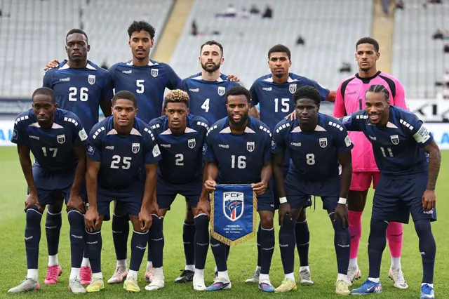30 MARS : L'équipe du Cap-Vert pose pour une photo de groupe lors du match de la FIFA Series opposant le Cap-Vert à la Finlande à Eden Park, le 30 mars 2026 à Auckland, en Nouvelle-Zélande. (Photo : Phil Walter/Getty Images)
