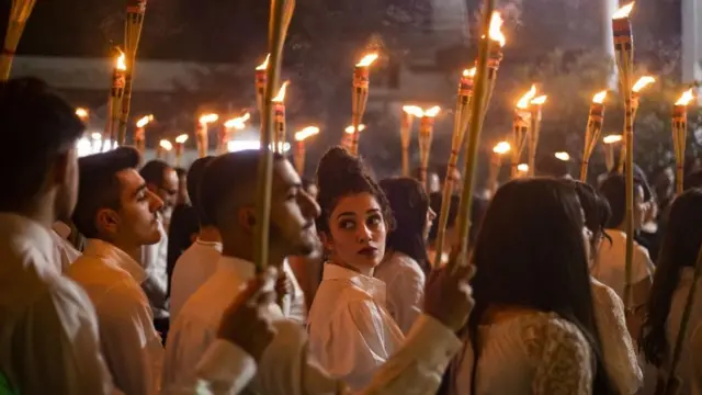 Kamışlı bölgesindeki Suriye Ermenileri, 1915 olaylarının yıl dönümünde yapılan anma töreninde bir araya geldi.