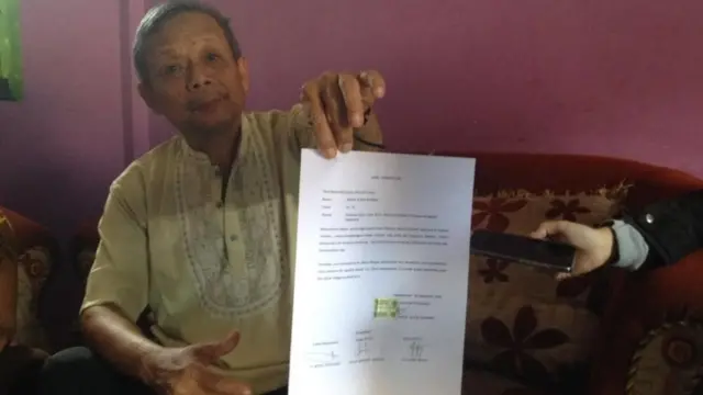 Bedjo yang ikut tanda tangan di surat pernyataan tersebut