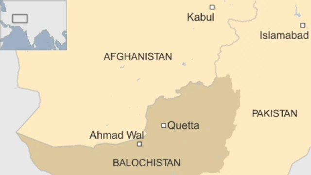 アフガニスタンとパキスタン・バロチスタン州の位置