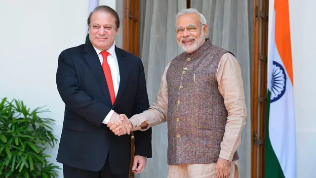 Pakistani Prime Minister Nawaz Sharif shakes hands with Prime Minister Narendra Modi after the swearing-in ceremony of the NDA government in New Delhi on Tuesday, May 27, 1014