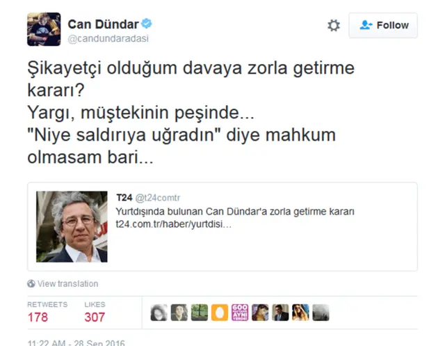 Can Dündar'ın mesajı