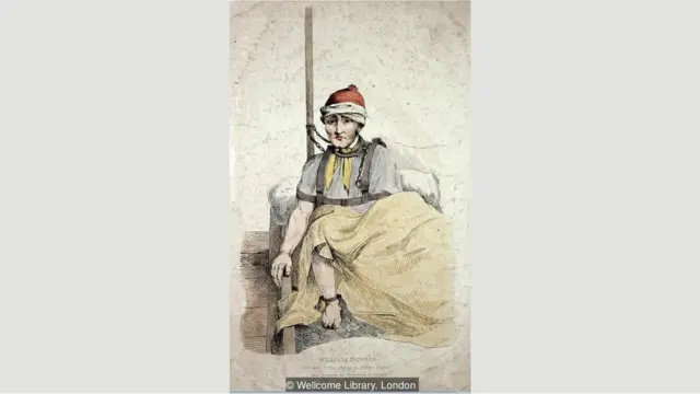 The hospital may have looked like a palace, but treatment of patients was hardly ideal, as shown in this etching of William Norris in 1814
