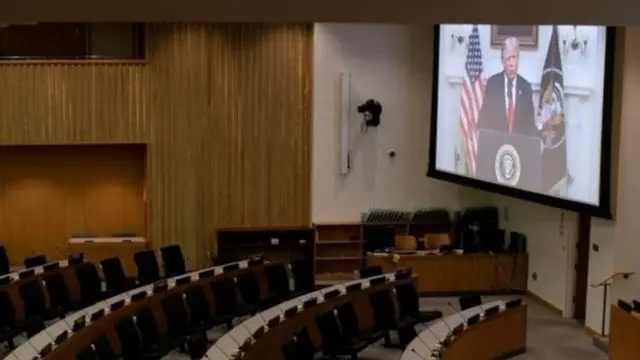 নিউইয়র্কে এই বছরের জাতিসংঘের সম্মেলন মূলত ভার্চুয়ালি অনুষ্ঠিত হচ্ছে, যেখানে বিশ্ব নেতারা আগে থেকে রেকর্ড করে রাখা বক্তব্য সরবরাহ করেছেন।