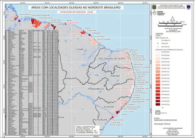 Mapa do vazamentosite apostas bonus gratisóleo no Nordeste