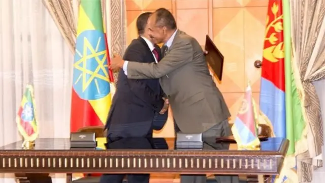 Shugaban Eritrea, Isaias Afewerki, da kuma Fraministan Ethiopia, Abiy Ahmed