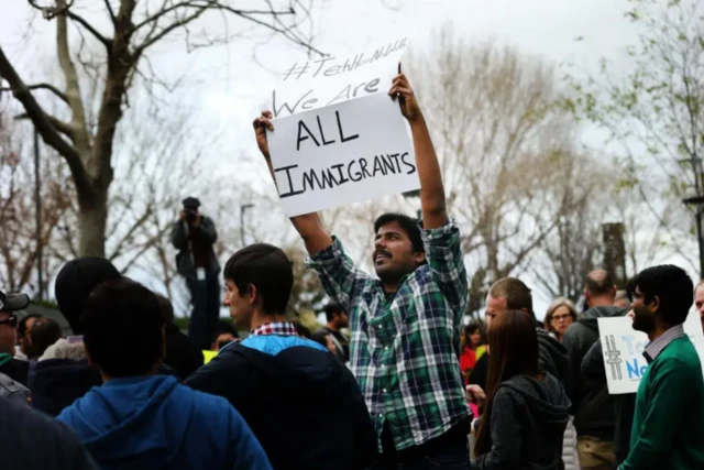 Демонстрация против миграционной политики Трампа