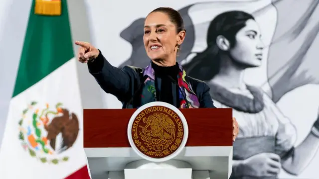 Claudia Sheinbaum, presidenta de México, durante una conferencia de prensa en el Palacio Nacional en la Ciudad de México, México, el jueves 5 de diciembre de 2024.