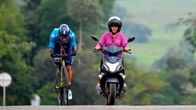 Florián entrenando, acompañado por su esposa Angie