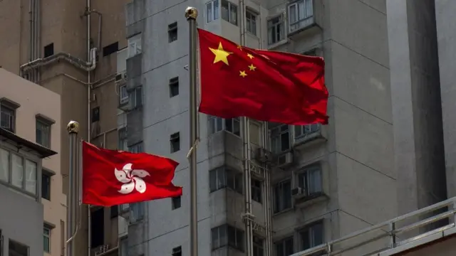 中國國旗和香港區旗