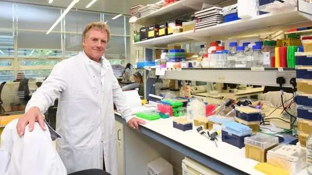 Sir Peter J. Ratcliffe poses in his lab in the NDM Research Building at Oxford University, Oxford, Britain, 07 October 2019