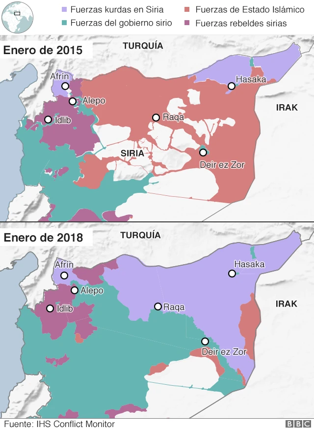 Mapa territorio recuperado por los kurdos.