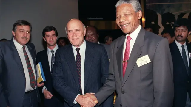 Фредерик де Клерк и Нельсон Мандела. Фото 1992 года