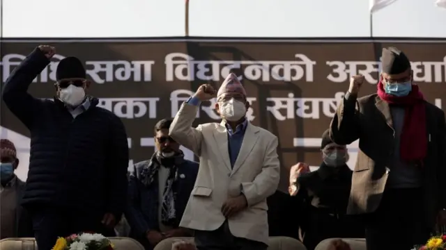 সংসদ ভেঙ্গে দেয়ার প্রতিবাদে অনুষ্ঠিত জনসভায় পুস্পা কমল দাহাল, কাঠমাণ্ডু, ২৯/১২/২০২০।