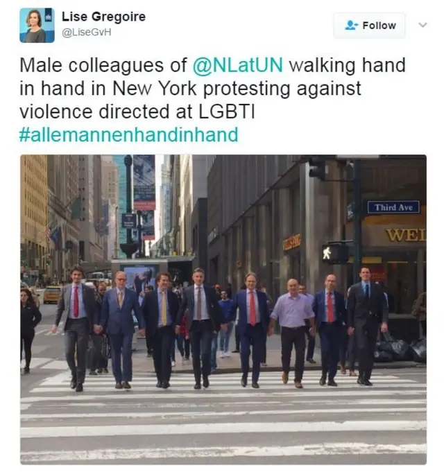 ABD'deki Hollanda büyükelçiliği çalışanları yürüyor