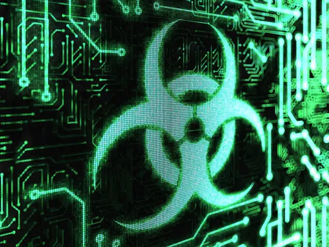 Symbole d'une arme chimique sur un écran d'ordinateur