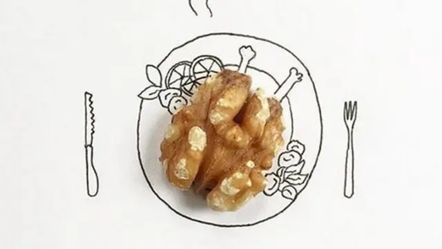 Pollo asado con nuez