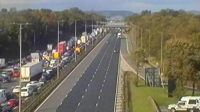 M1 reopens southbound in Leicestershire after lorry fire and crash