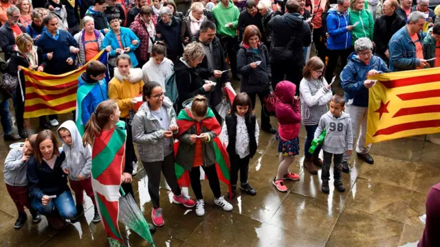 Manifestación a favor de la independencia de Cataluña en el País Vasco