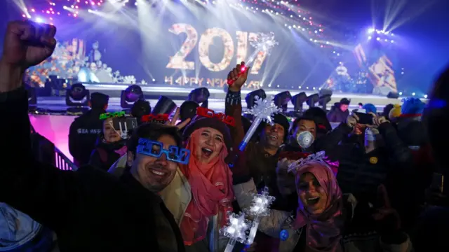 北京市民倒数新年