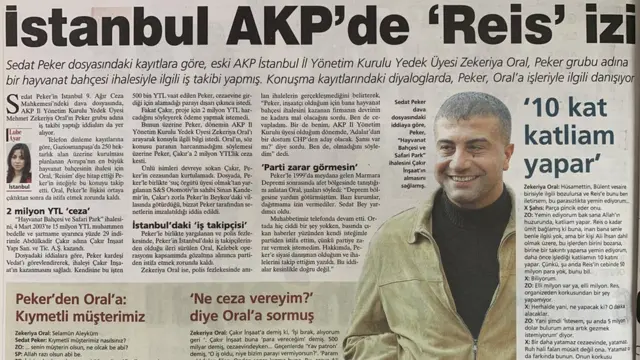 2005'te Milliyet gazetesinde çıkan, Peker'in Zekeriya Oral'la ilişkisine dair bir haber.