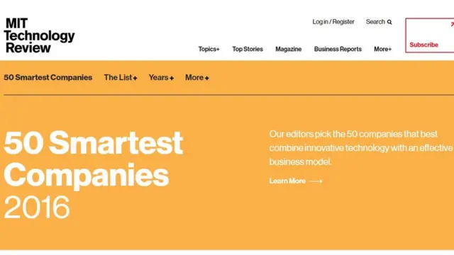 Página del MIT Technology Review