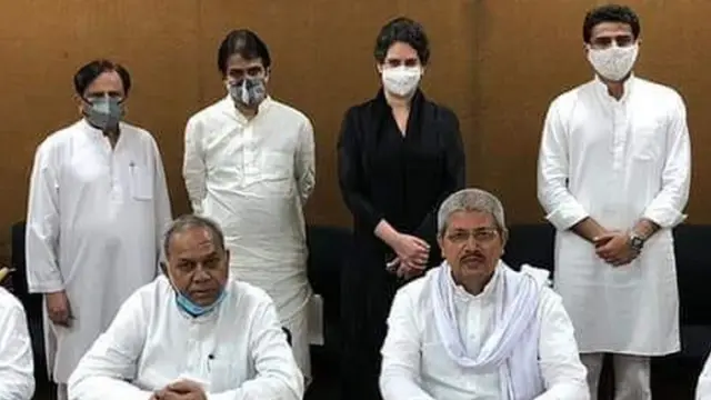 अहमद पटेल, केसी वेणुगोपाल, प्रियंका गांधी, सचिन पायलट