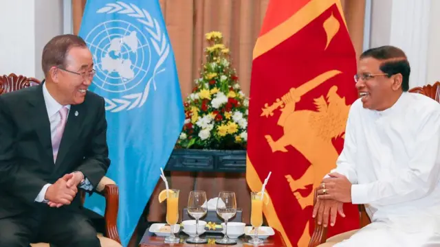 මහ ලේකම් බැන් කි මූන් ජනාධිපති මෛත්‍රීපාල සිරිසේන සමඟ