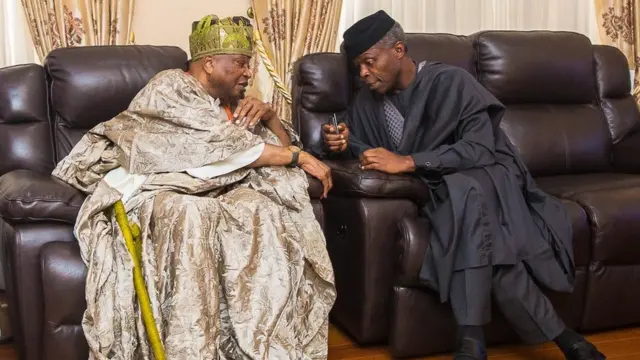 Vice President Yemi Osinbajo and Awujale of Ijebu Land, Oba Sikiru Adetona