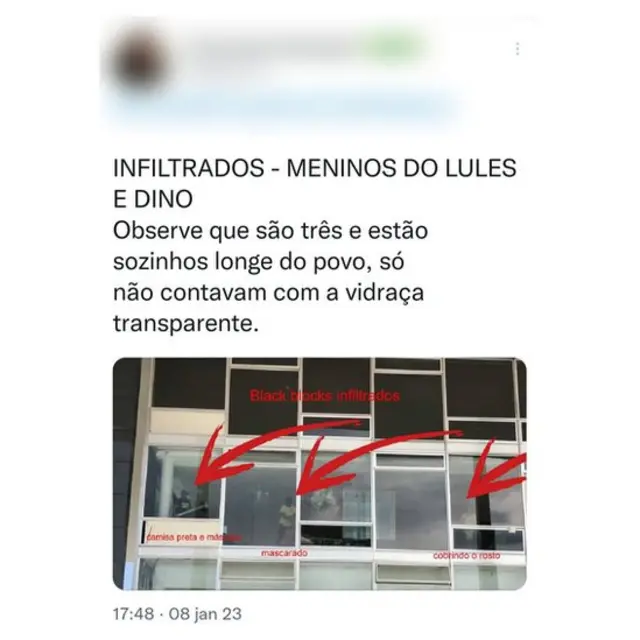 Postagem falsa acusa inflitradosaplicativo de loteriapromoverem destruiçãoaplicativo de loteriaprédios públicosaplicativo de loteriaBrasília