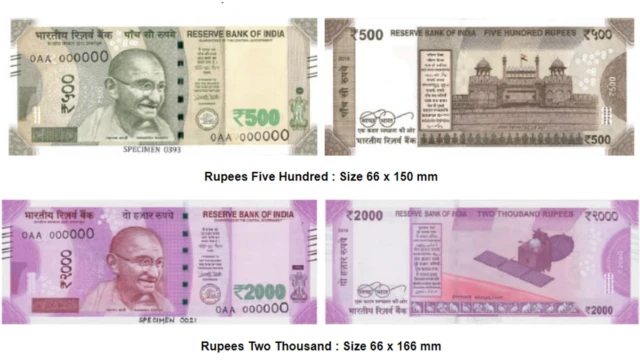 2016లో పెద్ద నోట్ల రద్దు తరువాత తీసుకొచ్చిన కొత్త నోట్లు