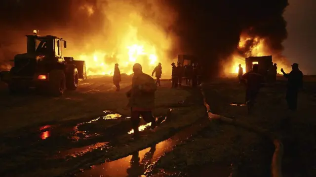 Incendio en Qayyarah