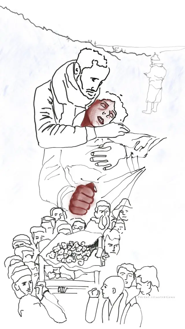 طرحی از کولبر کشته شده