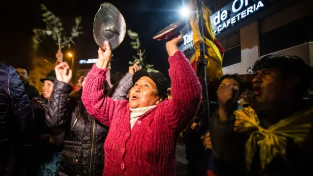 Protesta en Ecuador.