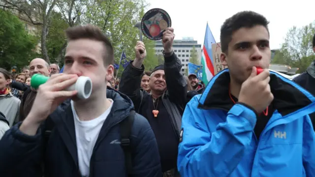 Акция протеста в Будапеште