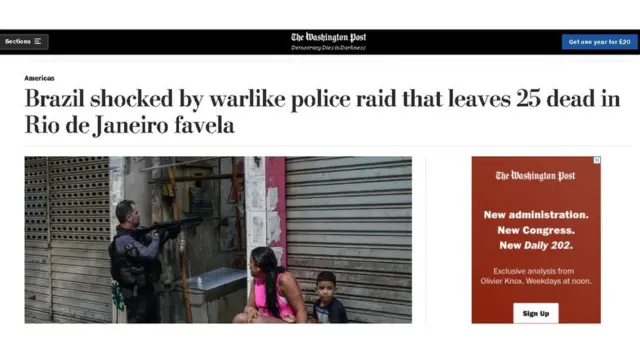 Reprodução do site do Washington Post