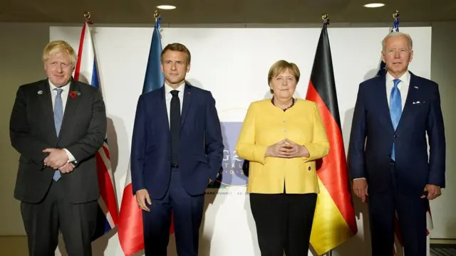 زعماء الولايات المتحدة وبريطانيا وفرنسا وألمانيا