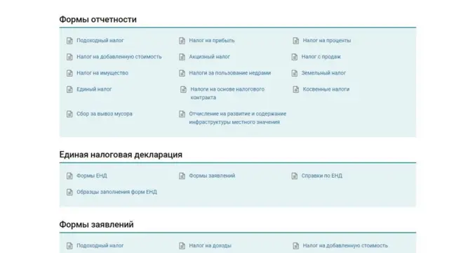 Салык кызматынын сайтынан скриншот