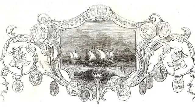 Dibujo de barco con nombre de Cefalonia
