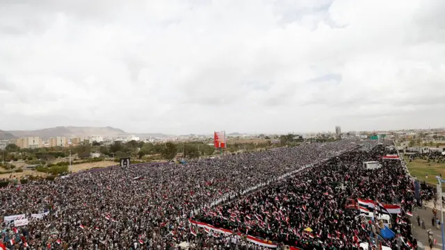 تجمع حوثی ها در صنعا